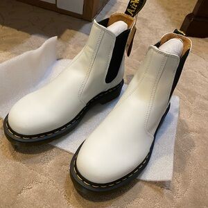 Dr. Martens Chelsea White Ankle Boots.